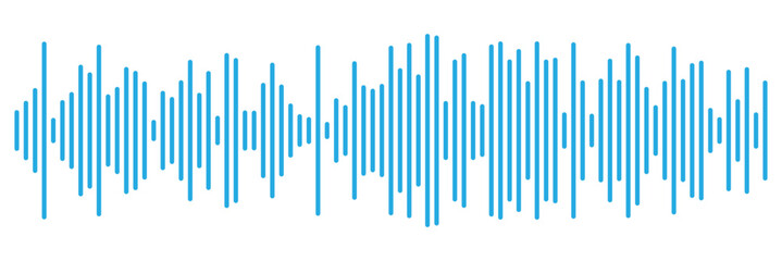 Blue radio Wave icon. Monochrome simple sound wave. Music player sound bar. Record interface. Blue Sound wave voice message audio vector. Music wave line sound noise icon. blue sound wave icon vector.