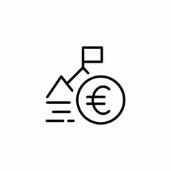 fast euro transaction icon sign vector