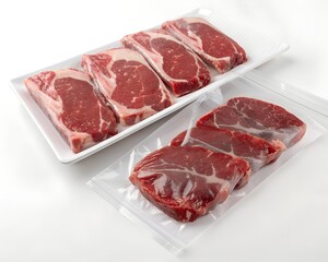 Cleanly packaged beef cuts vacuum-sealed for professional use.