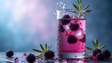 Blackberry Sage Water in Chilled Glass with Herbal Garnish
