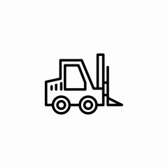 Naklejka premium industrial forklift truck icon sign vector