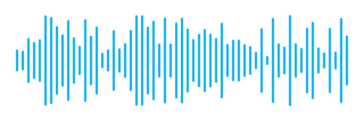 Blue radio Wave icon. Monochrome simple sound wave. Music player sound bar. Record interface. Blue Sound wave voice message audio vector. Music wave line sound noise icon. blue sound wave icon vector.