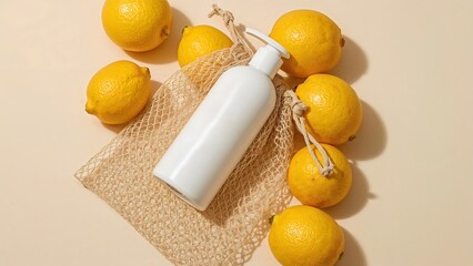Product Photography with Lemons on a Neutral Background 