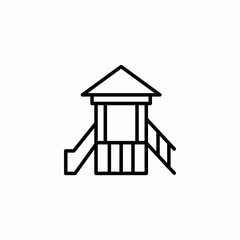 playground house slide icon sign vector