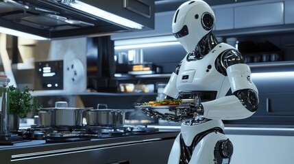 Robot chef in futuristic kitchen (1)