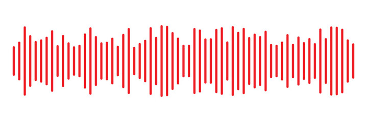 Red Music wave line sound icon audio frequency signal podcast radio sound wave . Red sound wave Effect. Red sound and audio waves. Volume wave ,Waves of the equalizer. Podcast soundwave line of voice.