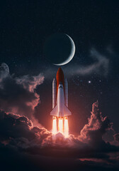 Obraz premium rocket in space.