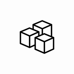 three plain cubes icon sign vector