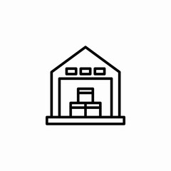warehouse building storage icon sign vector