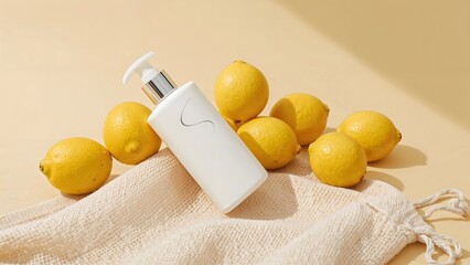 Organic Lemon Skincare Concept 