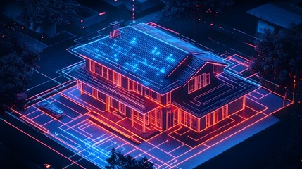 Futuristic smart home design with sleek architecture and integrated technology