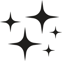 Bold Twinkle Star &ndash; Four Tips Black Sparkle Icon