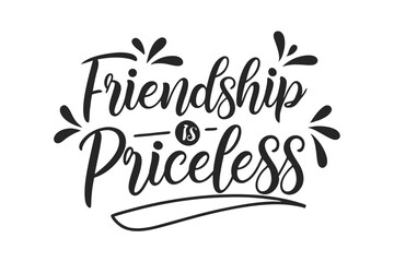 Modern handwritten friendship message with decorative elements