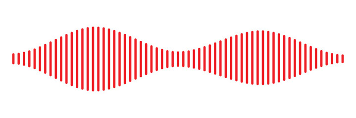 Red Music wave line sound icon audio frequency signal podcast radio sound wave . Red sound wave Effect. Red sound and audio waves. Volume wave ,Waves of the equalizer. Podcast soundwave line of voice.