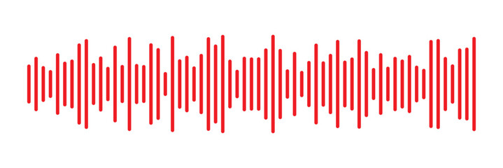 Red Music wave line sound icon audio frequency signal podcast radio sound wave . Red sound wave Effect. Red sound and audio waves. Volume wave ,Waves of the equalizer. Podcast soundwave line of voice.