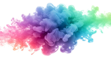 Colorful smoke swirling through the air, creating an abstract pattern against a black background, ideal for creative projects