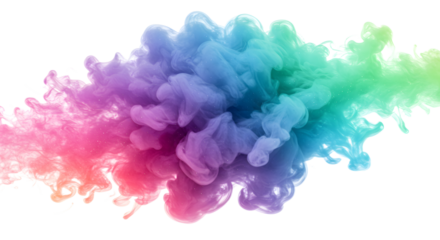Colorful smoke swirling through the air, creating an abstract pattern against a black background, ideal for creative projects