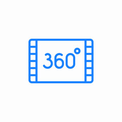 three sixty video icon sign vector