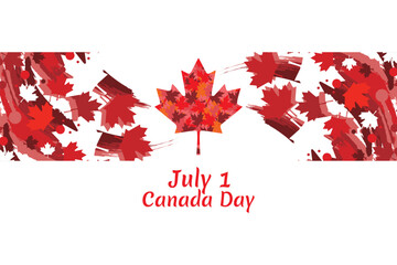 Happy Canada Day. Vector Illustration. Suitable for greeting card, poster and banner.