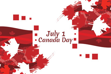 Happy Canada Day. Vector Illustration. Suitable for greeting card, poster and banner.