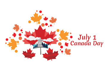 Happy Canada Day. Vector Illustration. Suitable for greeting card, poster and banner.
