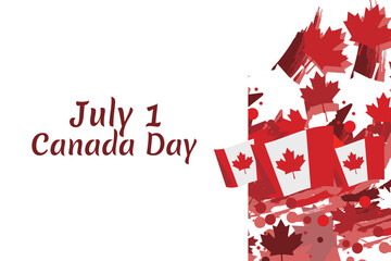 Happy Canada Day. Vector Illustration. Suitable for greeting card, poster and banner.