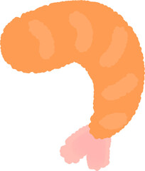 vector illustration of a fried shrimp
