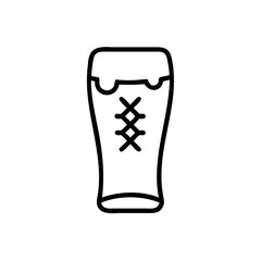Outline of a beer glass with a corset design on a background drink alcohol