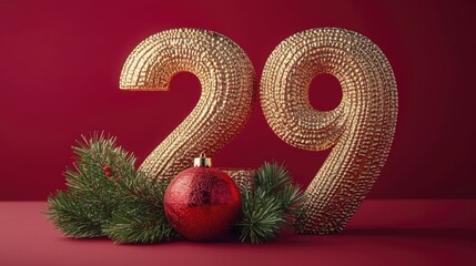 Sparkling Celebration 29th Anniversary or New Years Eve Image with Festive Ornamentation