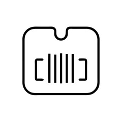 Black and White Barcode Scan Icon – Minimalist Outline Vector Symbol Representing Barcode Reader, Product Scanning, Inventory Control, and Digital Checkout Systems for Online and Print Use