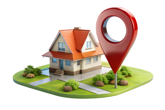 3d house on transparent background