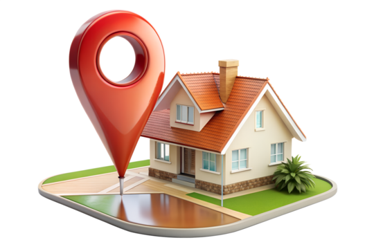 House with map pin png