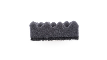 Unique black foam sponge used for cleaning and crafting tasks in various environments and...