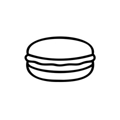 Outline of a macaron cookie on a background simple food graphic dessert sweet