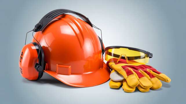 A product photography shot of safety equipment against a light gray gradient background. In the device resting