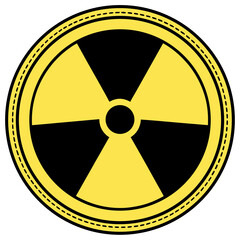 Fototapeta premium radiation sign on a white background