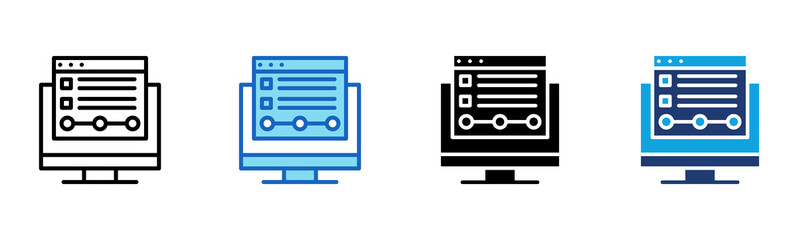 Web Analytics icon Multi Style Vector Illustration
