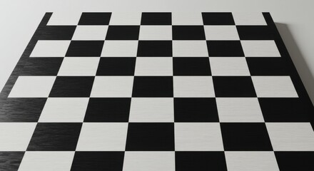Obraz premium Elevated View of a Brushed Metal Chessboard