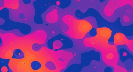 Abstract fluid shapes in vibrant pink, orange, purple, and blue hues, creating a dynamic and modern background