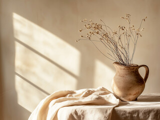 Still Life with Dried Flowers in a Vintage Vase