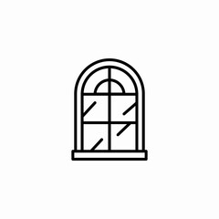 arched window pane icon sign vector