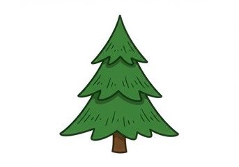 Illustration of a simple green christmas tree
