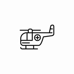 medical helicopter icon sign vector