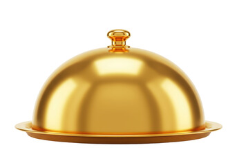 Isolated Golden Cloche on Plate