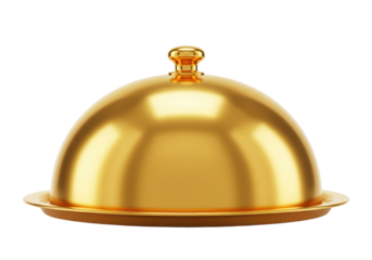 Isolated Golden Cloche on Plate
