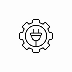 Obraz premium power plug gear icon sign vector