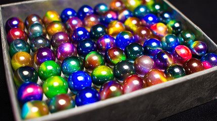 Necklace made of colorful beads isolated on white