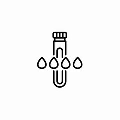 test tube drops icon sign vector