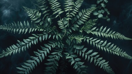 A close-up of green fern leaves in a natural setting.