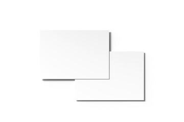 Blank white a6 postcard mockup isolated on white background. 3d rendering